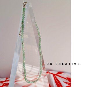 Green Aventurine stone with 925 sterling silver choker necklace